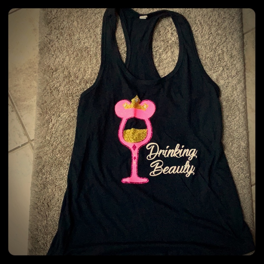 Funny racer back tank, size M